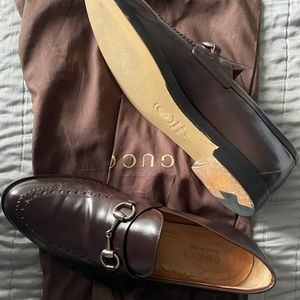 Gucci Classic Horsebit Loafers. Burgundy color recently resoled size 8